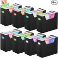 AOBOPLE Magazine Holder with 2 Compartments,8 Pack Cardboard Magazine File Holder Box for Desktop and Home Office,Magazine Rack with Handle for Magazines,Letters, Books, Newspapers