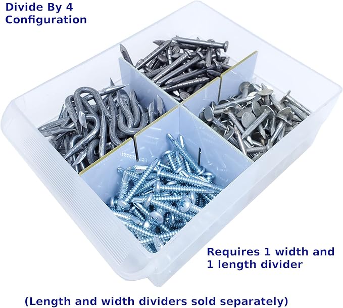 (6-Pack) Large Drawer Configurable Length Dividers compatible with Akro-Mils Plastic Storage Craft Cabinets, (Dividers Only)