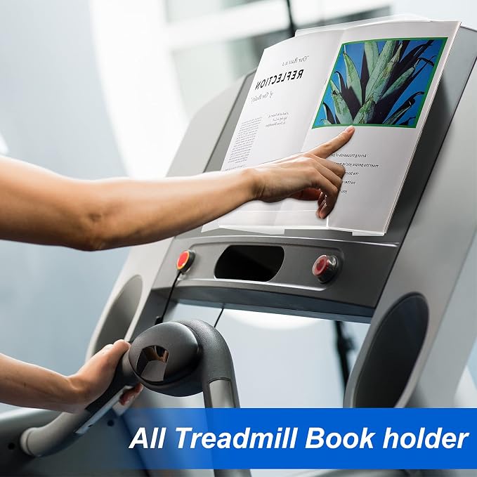 Jetec Treadmill Book Holder, Clear Acrylic Reading Rack for Treadmill Tablet Rack Universal Holder Tablet Magazines Books for Gym Exercising(11 x 11 x 2.5 Inches)