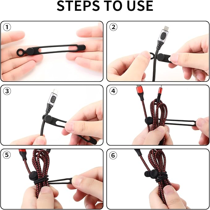 UMUST 35pcs Silicone Cable Ties,Reusable Cable Management Organizer, Wire Ties，Travel Cord Ties，Cord Organizer for Bundling Cable Cords in Home,Office,Kitchen,School(5 Colors)