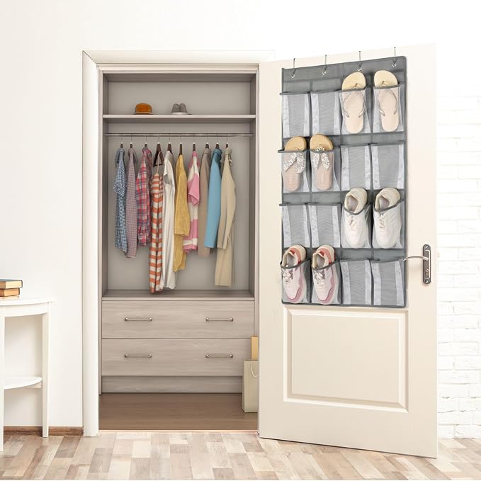 F-color Over the Door Organizer for Cruise - 16-Pocket Hanging Organizer | Tool-Free Mount with 4 Metal Hooks, See-Through Mesh Pockets, Lightweight & Foldable, Space-Saving for Travel and Daily Use