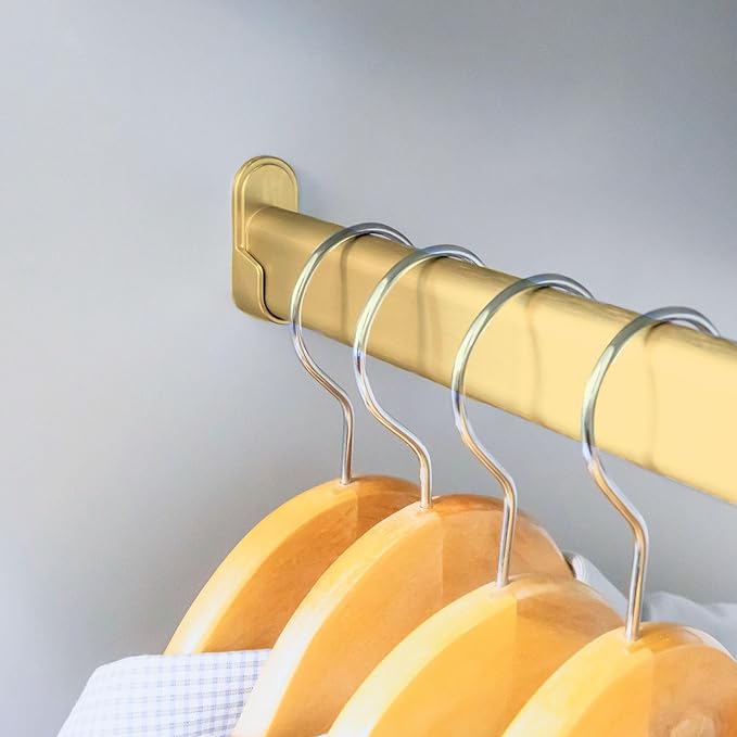 Oval Closet Rod with End Supports (MATTE BRASS - 18 inch)