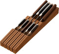 Knife Drawer Organizer (Brown, 9 Knives Organizer)