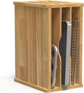 4 Tier Rubber Wood Tray Dividers for Cabinets, Heavy Weight Kitchen Vertical Tray Divider Organizer, Storing pans, Baking trays, Cutting Board(16.7" W x 8.9" H x 12.4" D)