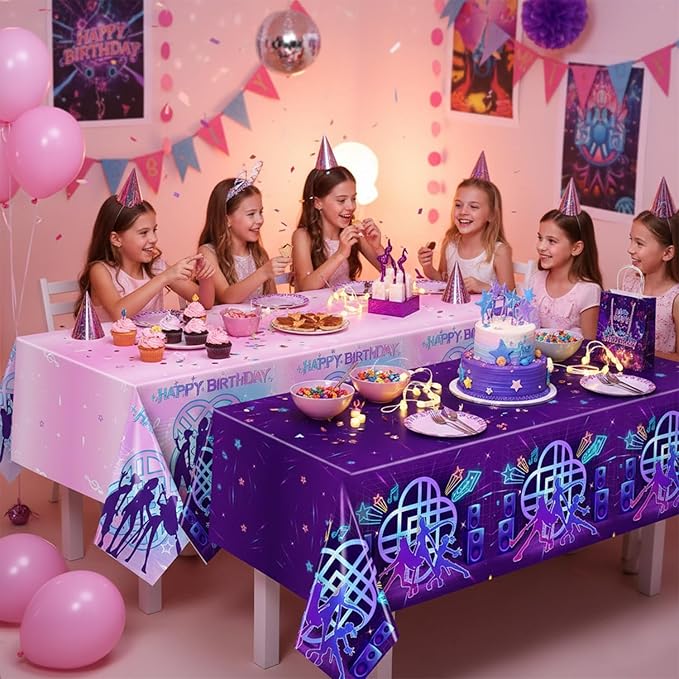 SEL Popular Birthday Party Decorations Tablecloth, Large 108" X 54" Popular Cartoon Theme Birthday Table Cover for Big Fans, Popular Party Supplies Table Cloth for Home