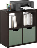 Furinno CUBICLE 4-Cube Book Shelf, Extra Thick Frame Bookshelf, Dark Oak | 14.6" x 30" x 30", Reversible Bookcase with Open Back, for Living Room, Bedroom, Home Office