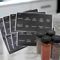 Orii Spice Labels, Black Round | 160 Pre-printed, 20 Blank