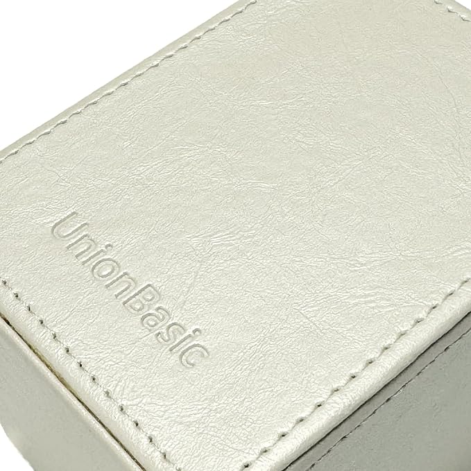 UnionBasic Square Pen Holder, Leather Pencil Cup, Desktop Caddy Stationery Organizer, Creamy White | Leather, Pencil Cup, Desktop Caddy, Stationery Organizer