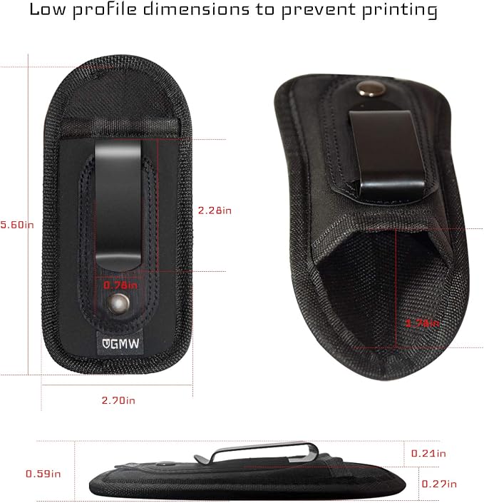 GMW Universal Magnetic IWB/OWB Magazine Holster [2-Pack] | Magazine Pouch for 9mm 1911 .380 .40 .45 Glock 17 19 43 M&P S&W | Pistol Mag Pouch for Single/Double Stack Handgun Magazines and Ammunition