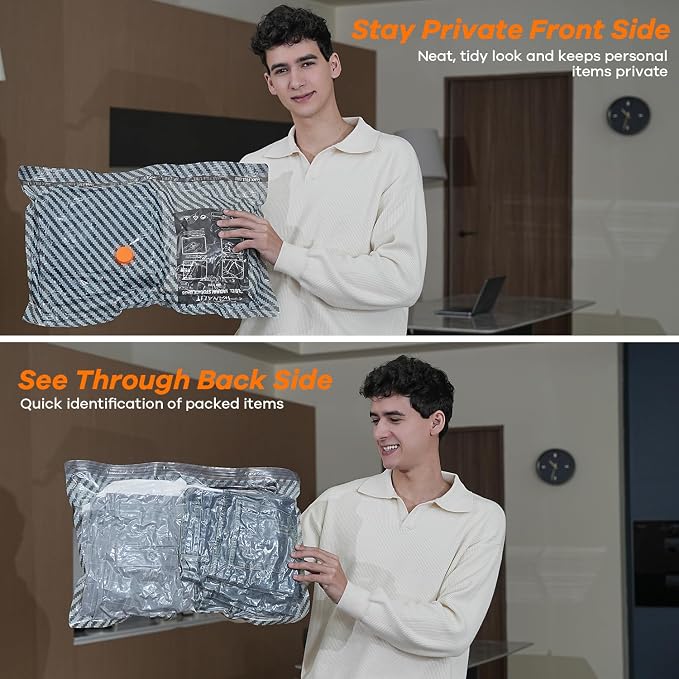 Vacuum Storage Bags for Travel with Rechargeable Pump, Carry on Size Compression Packing Cubes for Luggage and Suitcase, Space Saver Vacuum Seal Bags for Clothing and Clothes, 12 Combo, 4 Travel Sizes