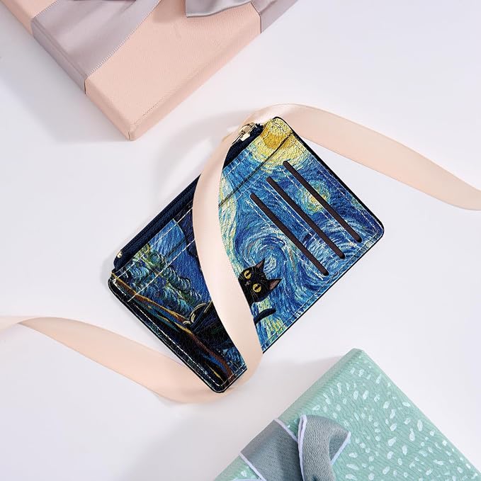 Tipmile Womens Credit Card Holder Wallet, Small Slim RFID Blocking Sleeve | Mini Tiny Cute ID Case, Minimalist Zipper Pocket Wallet, Thin Coin Purse, Mothers Gift