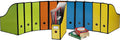 Simple Houseware 12-Pack Magazine File Holder Box, Foldable Cardboard Organizer with Label Slot, Multicolor
