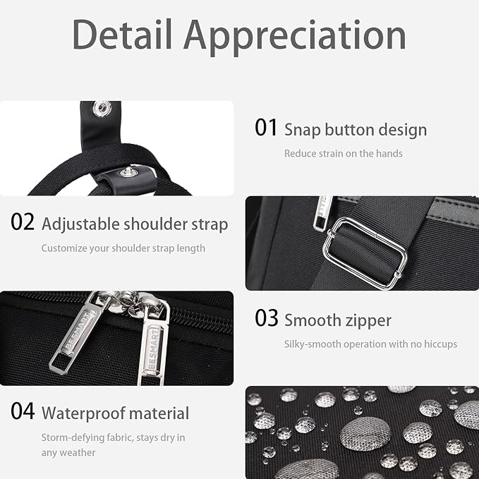 BESMART Garment Bags for Travel, 51" Large Suit Bag for Business Trips | Waterproof,Hangs 3 Suits,Foldable,Wrinkle Free Spacious Luggage Suit Cover,Adjustable Strap,Carry On Flight Approved,Green