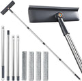 3-in-1 Window Squeegee for Home - 60" Window Cleaning Kit with 3 Microfiber Cloths & Screen Brush, All-in-1 Cleaner Tool for Outdoor Windows, Glass Door & Screens, Lightweight & Easy Storage