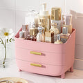 Vtopmart 3-Tier Skincare Makeup Organizer, Pink | With Drawers, For Vanity and Bathroom Countertop, Large Cosmetic Storage Box Case for Dresser, With Non-Slip Base