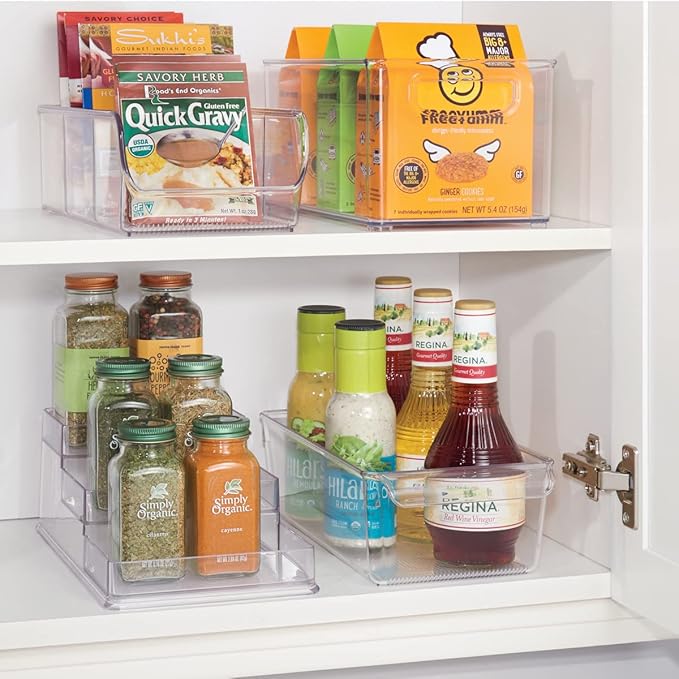 iDesign Linus Plastic Fridge and Freezer Storage Organizer Bin with Handle, Clear Container for Food, Drinks, Produce Organization, BPA-Free , 11.5" x 6" x 3.5", Clear | With Handle, BPA-Free, For Food, Drinks, Produce, Freezer Compatible