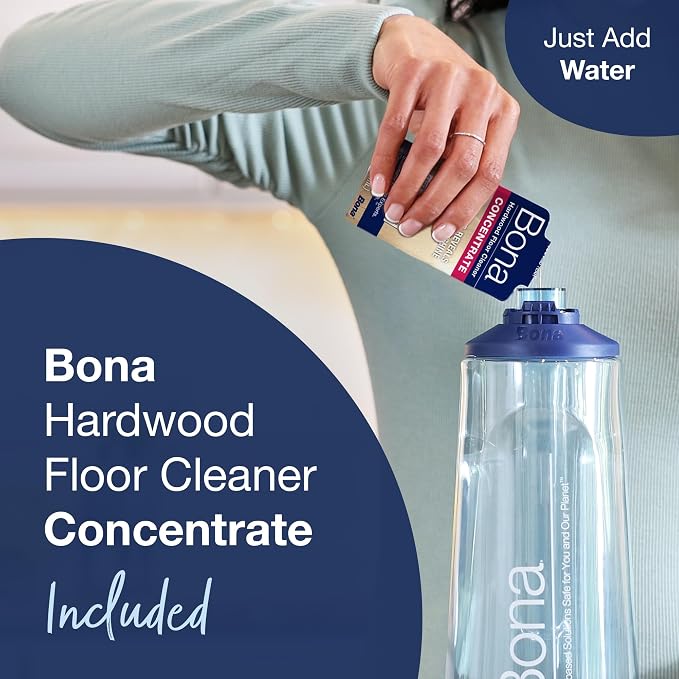 Bona Hardwood Floor Premium Spray Mop - Includes Wood Floor Cleaning Concentrate and Machine Washable Microfiber Cleaning Pad - Dual Zone Cleaning Design for Faster Cleanup