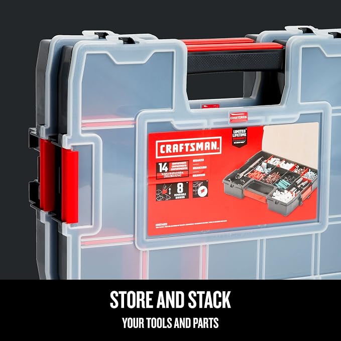 CRAFTSMAN Tool Organizer, 2-Packs with 14-Compartments, Lid Includes Secure Latch (CMST60944M)