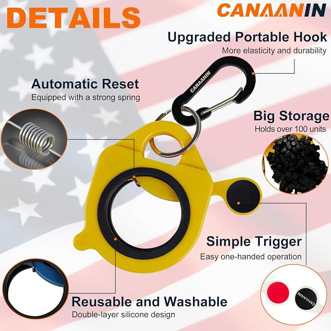Zip Tie Holder Cable Tie Holder Heavy-Duty Colored Upgraded Carabiner Clip for Tool Belt Organized Strong Efficient for Electrician Tool Storage Reusable Portable(Yellow, 4 Piece)