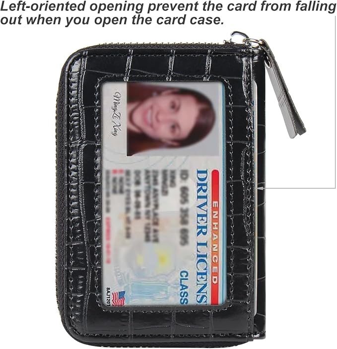 Credit Card Wallet, RFID Card Case Wallet, Zipper Card Cases Holder for Men Women, RFID Blocking, KeyChain Wallet, Compact Size Card Organizer Case for Women