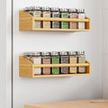 Mystozer 2 Pack Magnetic Spick Rack for Refrigerator, Fridge Organizer Shelf Kitchen Appliances Kitchen Essentials Kitchen Organization Kitchen Storage Kitchen Essentials(Bamboo Wood)