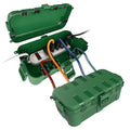 Flemoon [2 Pack] Medium Outdoor Electrical Box Waterproof, Outdoor Plug | Electrical Box (11.5x5.2x4 inch) w/6 Cable Entry Ports, Extension Cord Cover for Power Strip, Timer, Holiday Light, Green