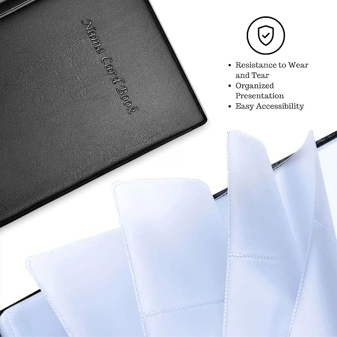 Ring Binder Depot Professional Business Card Holder/Book with Black Cover, Holds 300 Business Cards (Pack of 2)
