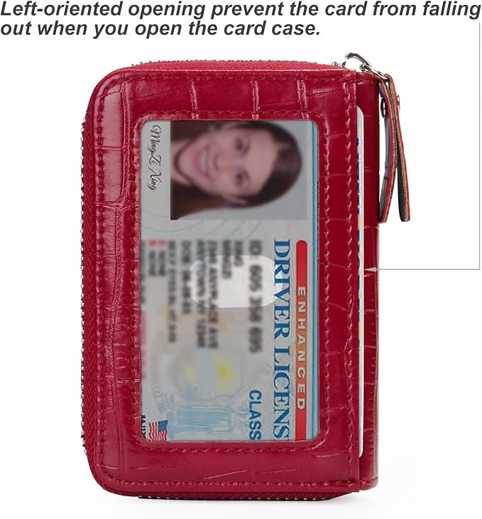 Credit Card Wallet, RFID Card Case Wallet, Zipper Card Cases Holder for Men Women, RFID Blocking, KeyChain Wallet, Compact Size Card Organizer Case for Women