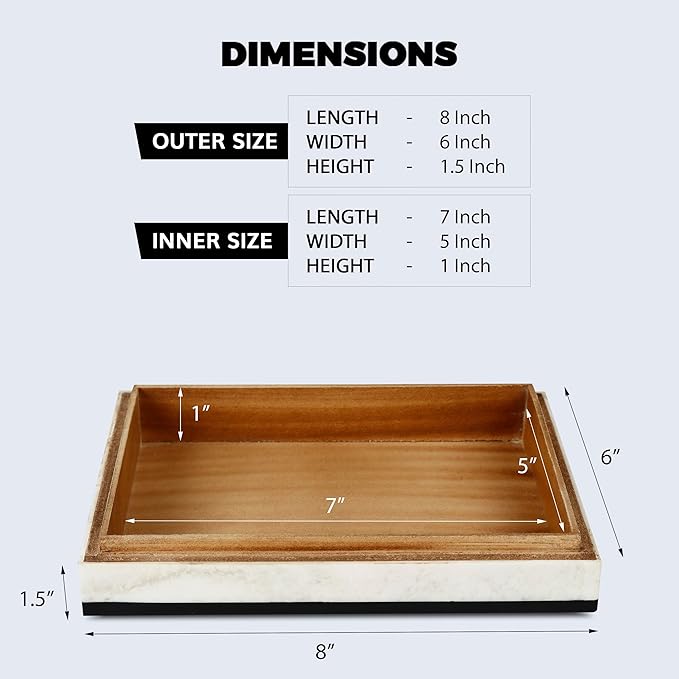 Handicrafts Home Slim Decorative Storage Box with Lid – Black White Modern Remote Control Box, Decorative Desk Organizer, Shelf Storage Box for Living Room Decor – Mono Court 8 x 6 x 1.5