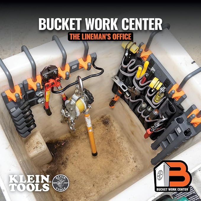 KLEIN TOOLS BC312 Lineman S-Hook, Made in USA, for Utility Buckets with 3-Inch Lip, Connects to All Bucket Work Center S-Hook Modules