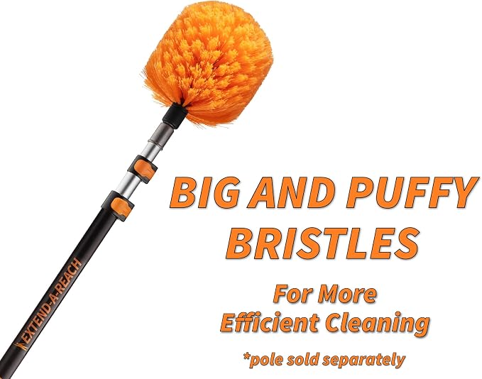 5-25 ft Cobweb Duster with Extension Pole // 30+ Foot High Reach Spider Web Cleaner Cobweb Brush for Outdoor & Indoor Web Cleaning // Lightweight & Sturdy Telescopic Pole // The Ultimate Dusting Kit