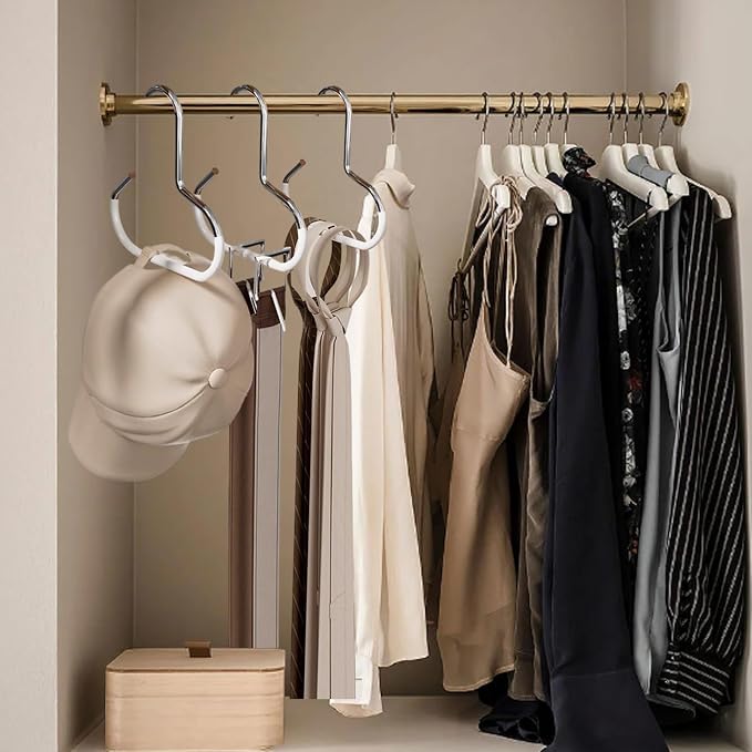 16 Pack Scarf Hangers, Non-Slip Metal Closet Organizers with Grip | Metal Ring Hangers Scarf Storage Organizer with Non-slip Coating for Hanging Scarves Belts Hats Purses Ties and Tank Tops