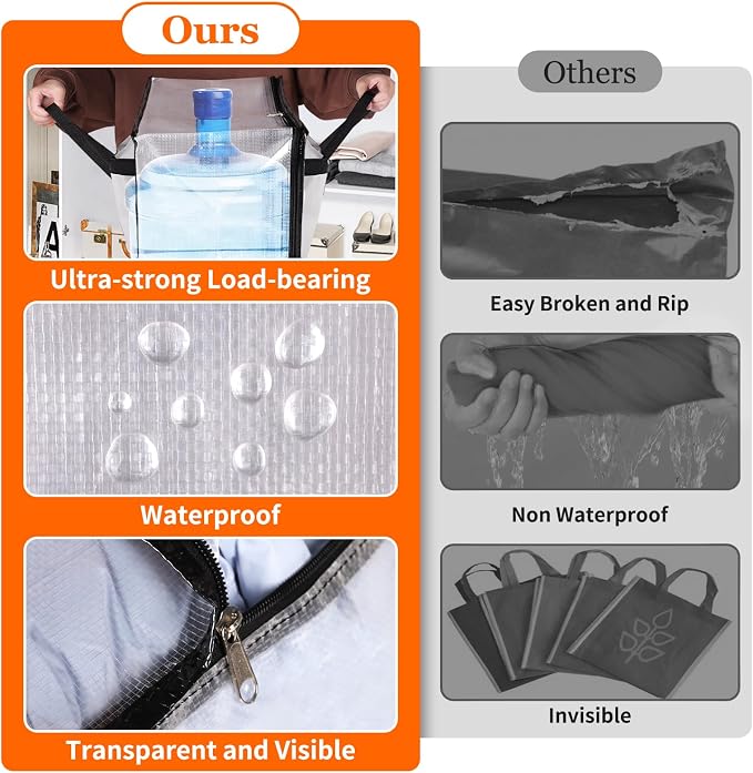 TasticTotes 8 Pack Clear Storage Bags for Comforter, Clothes & Bedding, 90L | Plastic Blanket Storage with Zipper & Handle, Foldable Moving Bags, Closet Organizer and Under-Bed Storage Containers