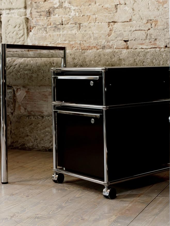 Modern Storage Cabinet Versatile Free-Standing Organizer for Home Office Décor, Green (Black, L-16 D x 21" W x 24" H)