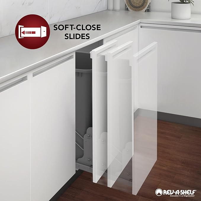 Rev-A-Shelf Standard Pullout Kitchen Cabinet Organizer and Drawer Box with Soft-Close for 18" Base and 14.75" W Cabinet Opening, Wood, 4WDB-15SC-1