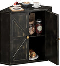 Trironsun Corner Bread Box for Kitchen Counter Double Layer Bamboo Bread Storage Container Large Capacity Bread Storage Bin Farmhouse Breadbox Organizer (Antique Black)