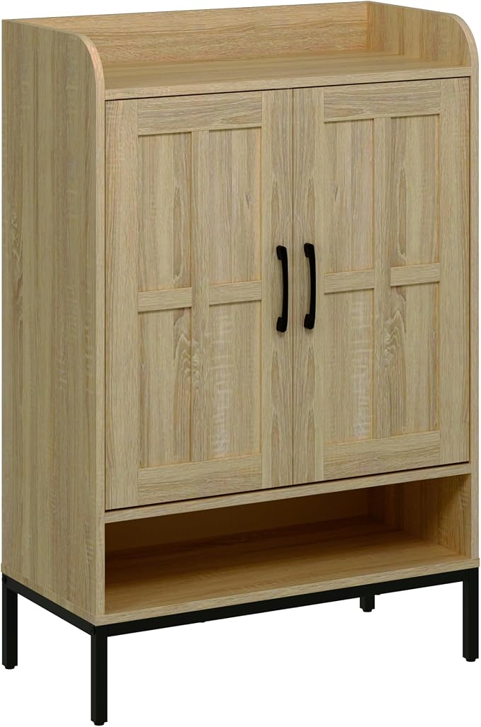 Shoe Cabinet, 6 Tier Shoe Cabinet for Entryway, Shoe Storage Cabinet with Adjustable Shelves and Metal Legs, 41.5" Tall Shoe Rack Organizer Cabinet for Entryway, Front Door, Hallway (Natural)