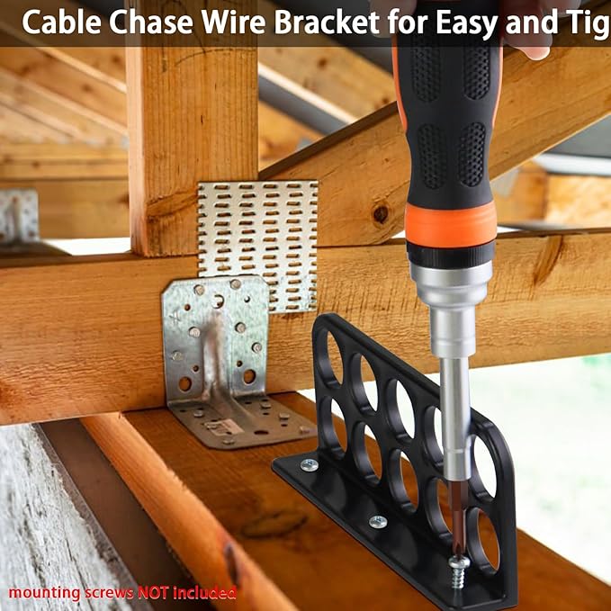 20Pack Cable Chase-Wire Bracket,Cable Support Wire Bracket Holder for NMB | Cable Chase Bracket Wire Holder for Electrical Cord Organized Management,Labor Time Saving,1" with 10-Hole Design
