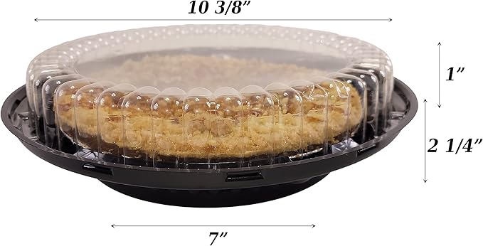 KitchenDance D & W Fine Disposable Pie Carrier with Clear Low Dome Lid - 9 Inches Reusable Pie Carrier for pies and Cupcakes - Perfect for Storing, Preparing Food - WJ40, 40 Count