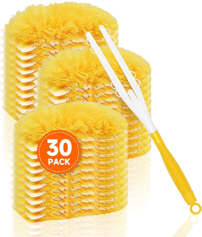 SetSail 30 Count Duster Refills for Swiffer Duster with 1 Handle Dusters for Cleaning Disposable Duster Refill Multi Surface 360 Duster Cleaner Kit for Ceiling Fan, Blind, Furniture
