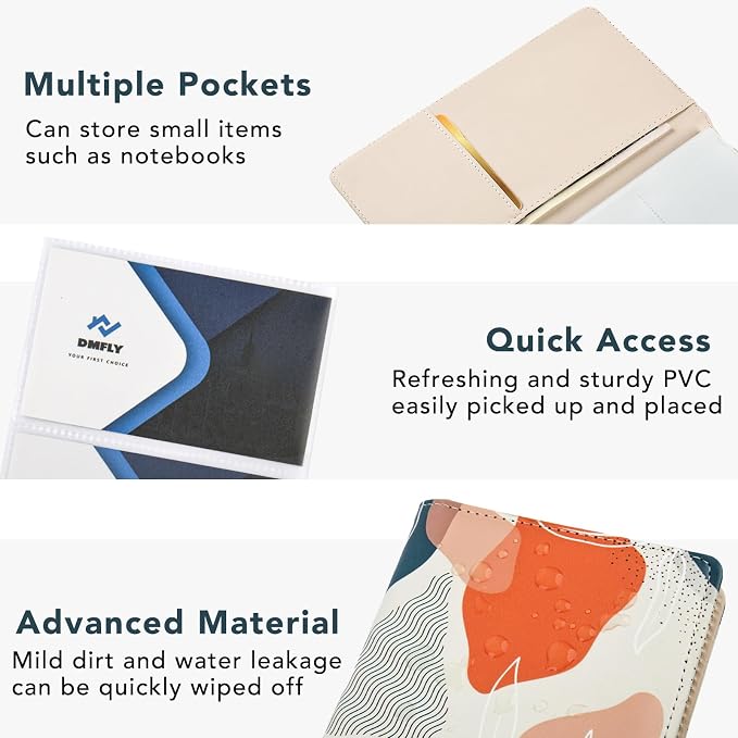 Leather Professional Business Card Holder Organizer Book - 300 Card Capacity Premium PU Folder with Soft Cover, Name Card Credit Cards Binder for Men/Women, Desert Leaf