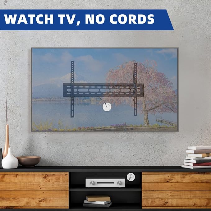TV Wire Hider Kit for Wall Mount TV, in Wall Cable Management Kit, Includes 2 Pass Throughs and Hole Saw Drill Attachment for Easy Install（Off-White）