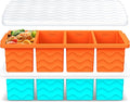 Doasuwish Silicone Freezer Tray for Soup with Lid – 1-Cup Soup Container Cube Style Ice Cube Trays for Freezer, Meal Prep & Food Storage, Freeze 250mL/125mL Portions – 2 Pack