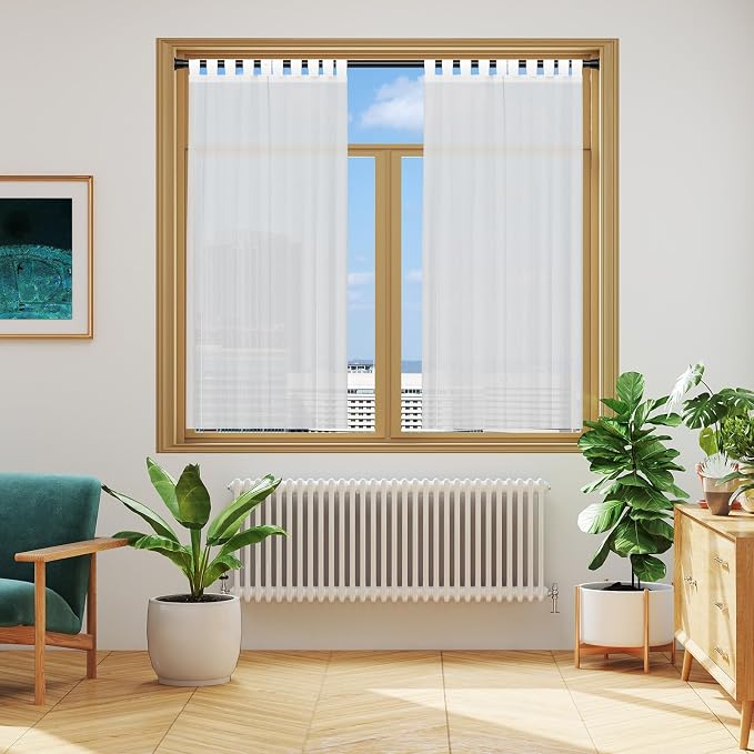 Curtain Rods for Windows 30-63Inch Black Tension Rod Adjustable Curtain Rod No Drilling Spring Rod Tension Curtain Rods for Windows,Door