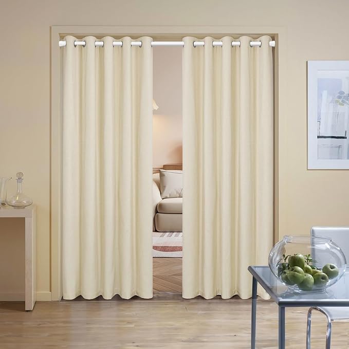 MEXAU 2Pack tension rods 29 to 64 inches White tension rod curtain rods no drilling Anti-Slip tension adjustable curtain rod spring rod for Windows Doorway Closet Door