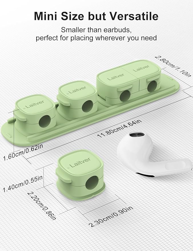 6 Pack Magnetic Cable Clips [1s Open/Lock], Cord Organizer Holder | Strong Adhesive Desk Cable Management- Organize Charging Cords Neatly for Home, Office, Car,Desk, Nightstand-Cyan