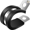 ZIPCCI 3/4 Inch Cable Clamp, 20 Pack Stainless Steel Wire Clamp for Pipe, Hose, and Cable Protection with Metal Rubber Clips (20mm)