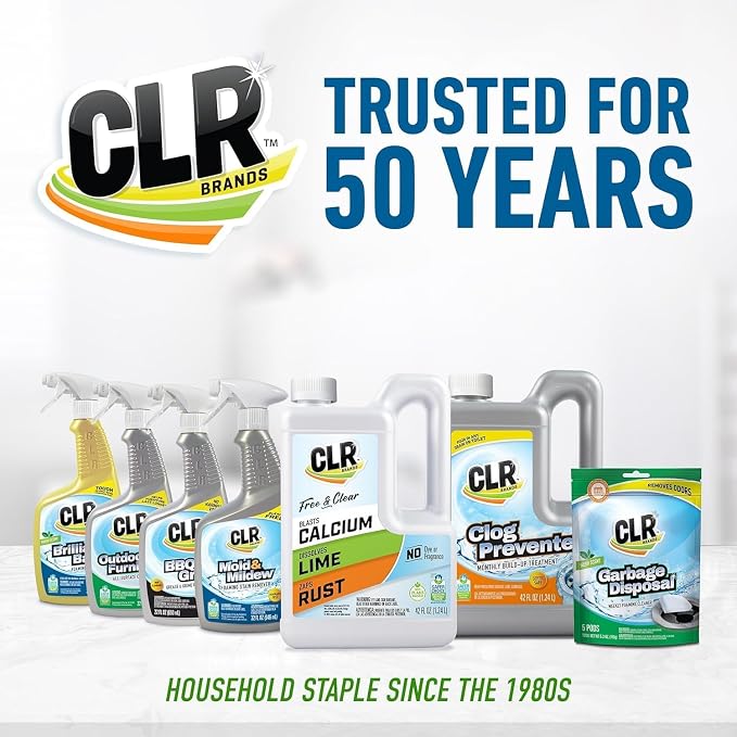 CLR Brands® Mold & Mildew Bleach-Free Free & Clear Stain Remover, No Dyes or Fragrances, 26 Oz Bottle (Pack of 1)