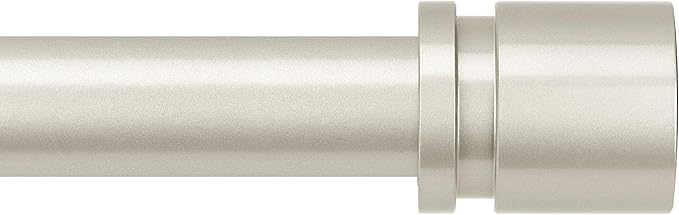 Byondeth Curtain Rods for Windows 16 to 240 Inches Adjustable Length 1 Inch Diameter Window Curtain Rod with Aluminium End Cap, Brushed Nickel