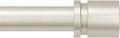 Byondeth Curtain Rods for Windows 16 to 170 Inches Adjustable Length 1 Inch Diameter Window Curtain Rod with Aluminium End Cap, Brushed Nickel
